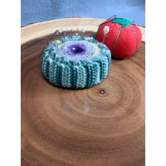 Vintage Strawberry & Knitted Pin Cushions Set - Picture 4 of 8